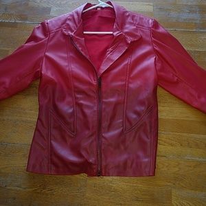 Ombre red pleather jacket